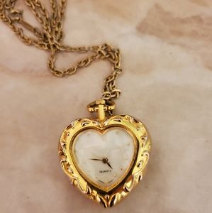Vintage 1993 Avon Heart Watch Pendant